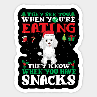 Christmas Dog Eating Snacks Sticker